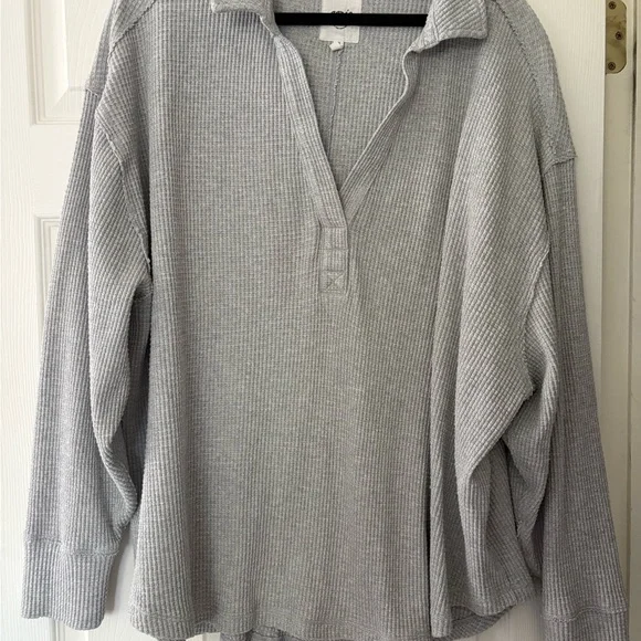 Aerie Light Gray Knit Pullover - Picture 1 of 2